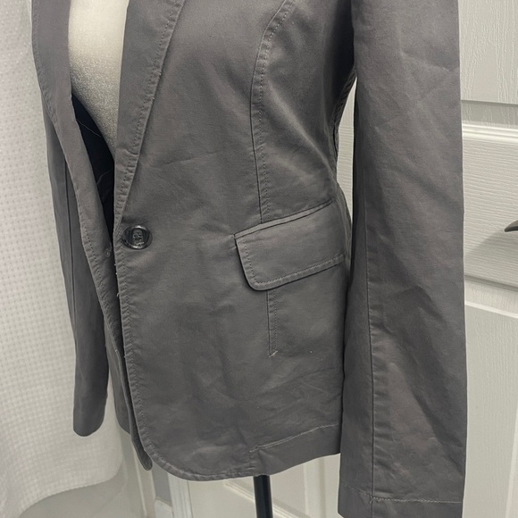 Women’s Mexx Cotton Blend Blazer 2 Pockets Fitted Grey Sz 38 - Picture 3 of 12